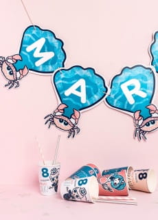 Dekoracja personalizowana kraby SYRENKI girlanda z napisem