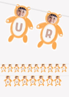Personalizowana girlanda ze zdjciem MISIE dekoracja na roczek