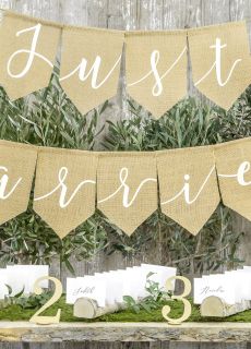 Girlanda �lubna JUST MARRIED dekoracja sali weselnej
