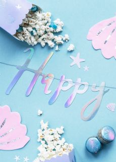 Girlanda urodzinowa HAPPY BIRTHDAY opalizuj�ca
