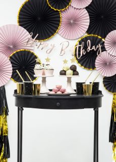 Girlanda urodzinowa HAPPY BIRTHDAY r�owe z�oto