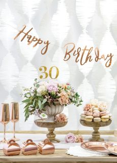 Girlanda urodzinowa HAPPY BIRTHDAY r�owe z�oto