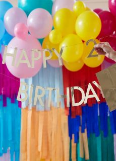 Zota girlanda urodzinowa HAPPY BIRTHDAY personalizowany napis na urodziny