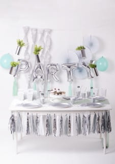 Girlanda frdzle DIY biao - srebrna
