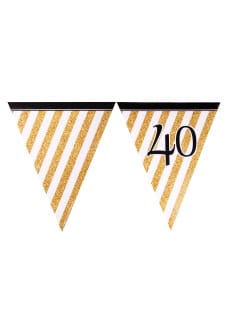 Girlanda flagi 40 URODZINY GLITTER 3,7m