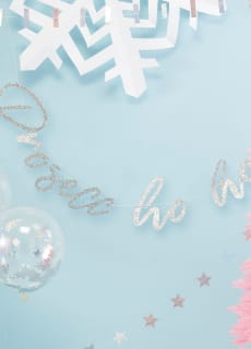 Girlanda PROSECC HO HO HO srebrna (1.5m)
