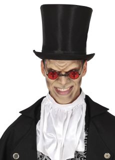 Gotyckie okulary czerwone Z KRZY�YKAMI okulary na halloween okulary halloween