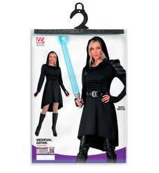 Czarna suknia z kapturem na HALLOWEEN - XL czarna sukienka damska str�j damski  przebranie na halloween