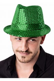 Kapelusz cekinowy zielony