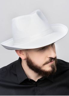 Kapelusz gangsterski MAFIA kapelusz bia�y m�ski kapelusz bia�y kapelusz m�ski kapelusze gangsterskie