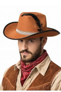 Kapelusz kowboja z pi�rkiem kapelusz westernowy kapelusz dziki zach�d kostium kowboja western party