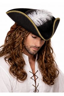 Kapelusz piracki z pi�rkiem kapelusz pirata czapka pirata piracki kapelusz czapka piracka