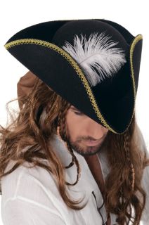 Kapelusz piracki z pi�rkiem kapelusz pirata czapka pirata piracki kapelusz czapka piracka
