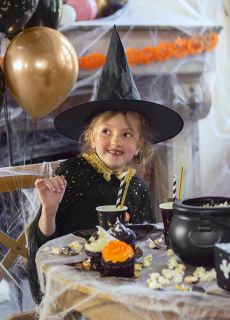 Halloweenowy KAPELUSZ WIED�MY czarny