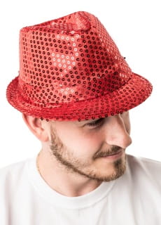 Kapelusz cekinowy czerwony