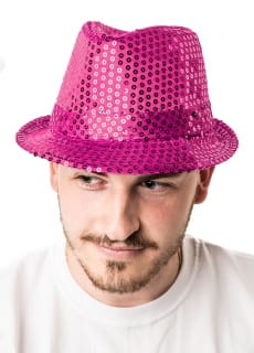 Kapelusz cekinowy rowy