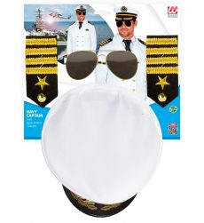 Zestaw KAPITAN czapka, pagony, okulary