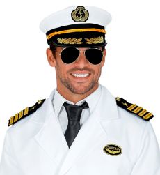 Zestaw KAPITAN czapka, pagony, okulary