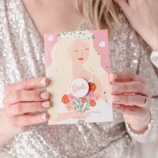Kartka na panie�ski dla panny m�odej BRIDE z przypink�