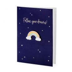 Kartka z przypink� dla kole�anki FOLLOW YOUR DREAMS