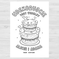 Kolorowanka �lubna XXL TORT WESELNY