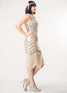 Sukienka lata 20 GATSBY z�ota - L