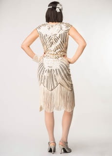 Sukienka lata 20 GATSBY z�ota - L