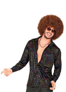Po�yskuj�ca KOSZULA DISCO lata 70 - S/M m�ska koszula disco m�ska koszula lata 70 m�ska