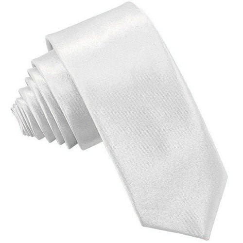 Krawat satynowy biały