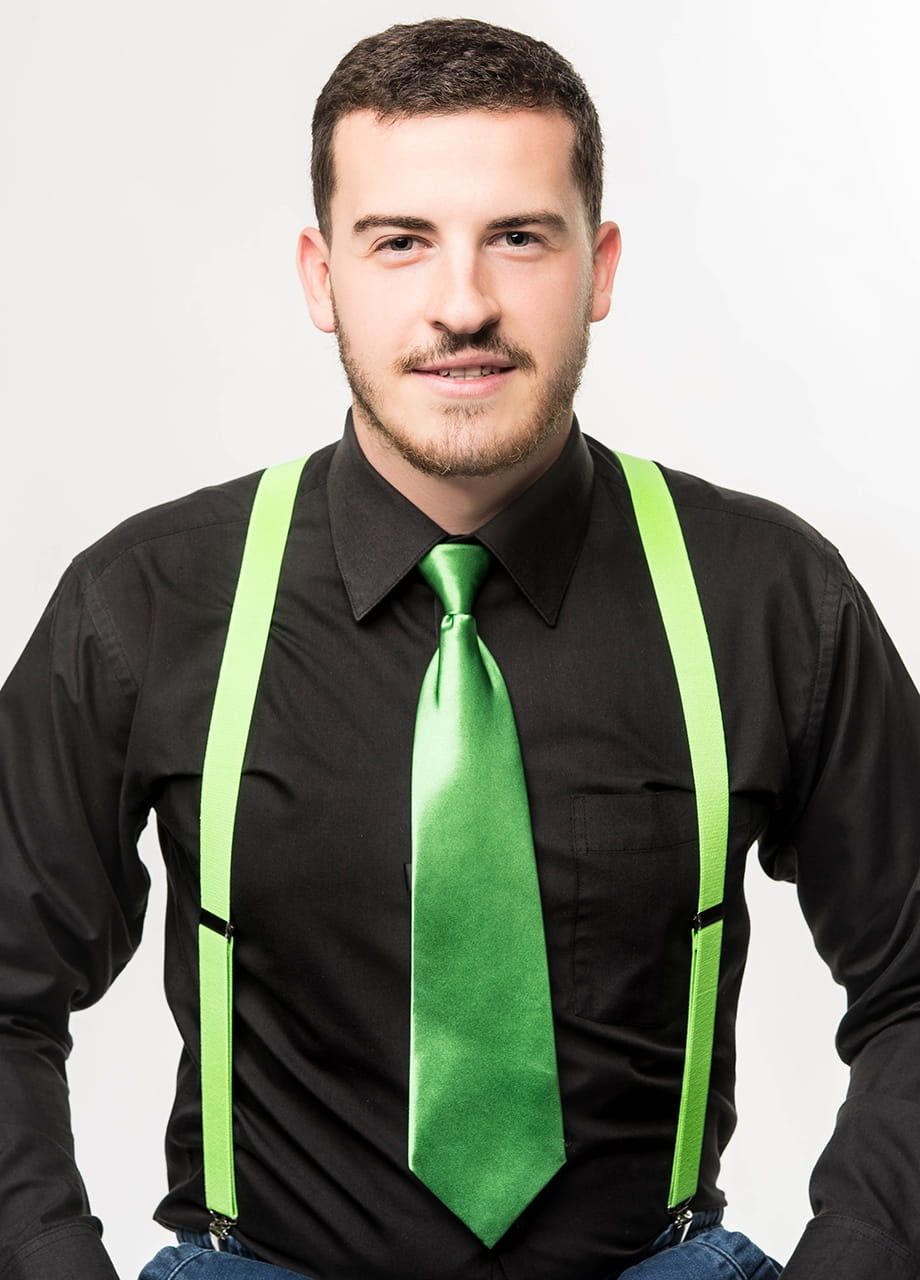 Krawat satynowy zielony