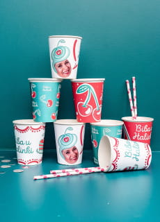 Kubeczki papierowe personalizowane BIBA (8szt.)