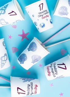 Kubeczki papierowe personalizowane MERMAID (8szt.)
