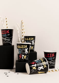 Kubeczki urodzinowe ROCKSTAR personalizowane (8szt.)