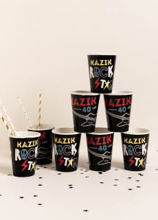 Kubeczki urodzinowe ROCKSTAR personalizowane (8szt.)