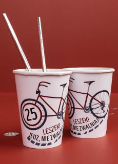 Kubeczki personalizowane na urodziny rowerzysty ROWEROWO (8szt.)