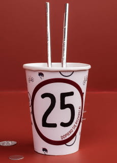 Kubeczki personalizowane na urodziny rowerzysty ROWEROWO (8szt.)