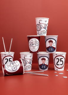 Kubeczki personalizowane na urodziny rowerzysty ROWEROWO (8szt.)
