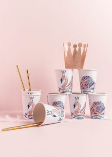 Personalizowane kubeczki urodzinowe SWAN (8szt.)