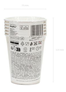 Papierowe kubeczki STRZEMIONA 220 ml (6szt.) kubeczki papierowe kubki jednorazowe papierowe kubki