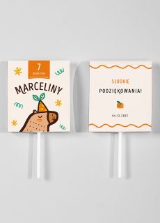 Du�e lizaki na podzi�kowanie dla go�ci KAPIBARA podzi�kowanie na urodziny s�odkie podzi�kowanie lizaki dla dzieci