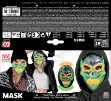 Maska led ZIELONA CZASZKA halloween maska LED �wiec�ca maska na Halloween maska czaszki