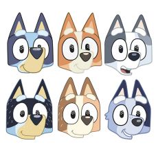 Papierowe maski dzieci�ce BLUEY r�ne postacie 6 szt. maska bluey maski imprezowe maski dla dzieci