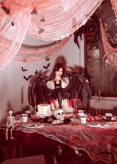 Dekoracyjny materia� halloweenowy PLAMY KRWI 