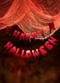 Dekoracyjny materia� halloweenowy PLAMY KRWI 