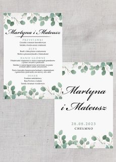 Menu weselne na sto�y BOHO