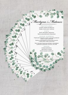Menu weselne na sto�y BOHO