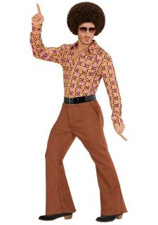 M�skie spodnie dzwony DISCO br�zowe - L/XL  spodnie disco spodnie dzwony lata 70  spodnie lata 70 str�j lata 70