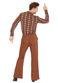 M�skie spodnie dzwony DISCO br�zowe - L/XL  spodnie disco spodnie dzwony lata 70  spodnie lata 70 str�j lata 70