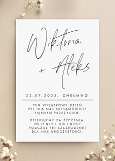 Minimalistyczne podzi�kowania dla go�ci weselnych
