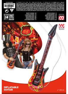 Nadmuchiwana GITARA dodatek do stroju gitarzysty lata 80